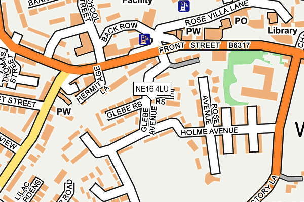 NE16 4LU map - OS OpenMap – Local (Ordnance Survey)