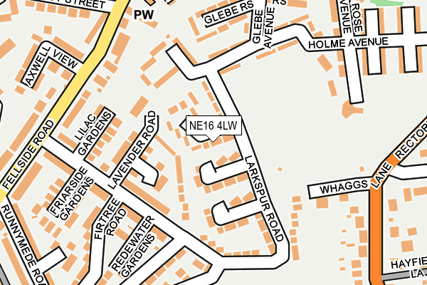 NE16 4LW map - OS OpenMap – Local (Ordnance Survey)