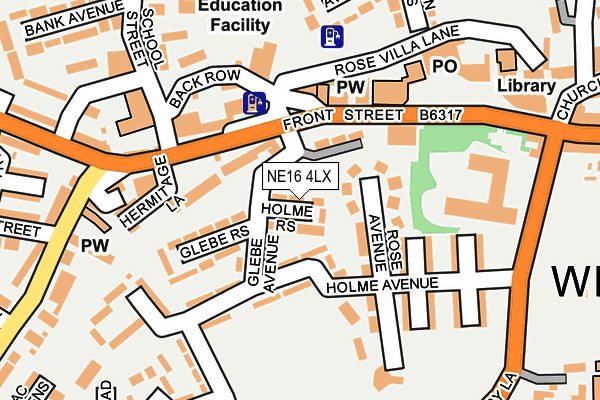 NE16 4LX map - OS OpenMap – Local (Ordnance Survey)