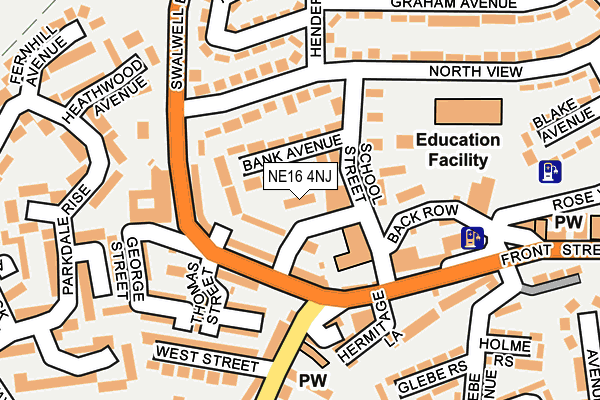 NE16 4NJ map - OS OpenMap – Local (Ordnance Survey)