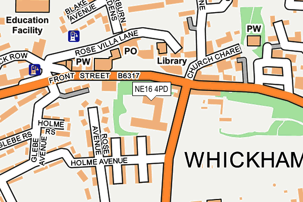 NE16 4PD map - OS OpenMap – Local (Ordnance Survey)