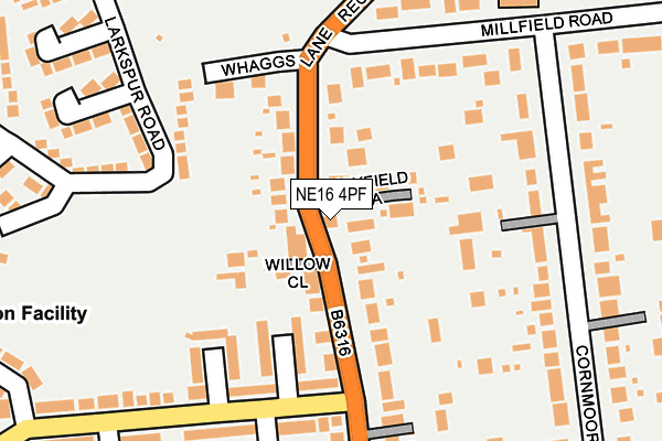 NE16 4PF map - OS OpenMap – Local (Ordnance Survey)