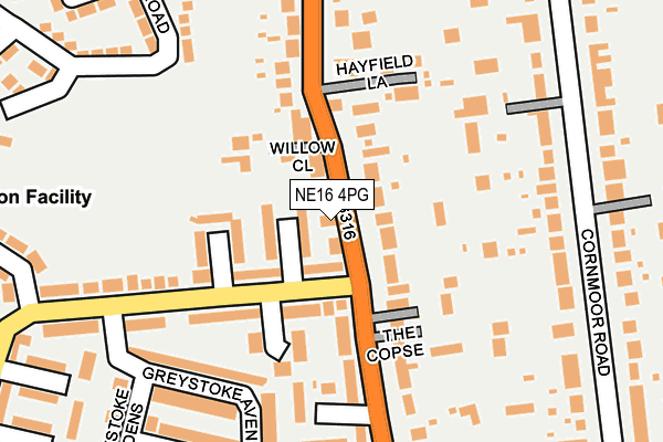 NE16 4PG map - OS OpenMap – Local (Ordnance Survey)