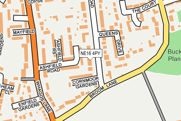 NE16 4PY map - OS OpenMap – Local (Ordnance Survey)