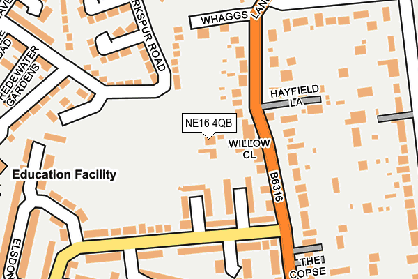 NE16 4QB map - OS OpenMap – Local (Ordnance Survey)