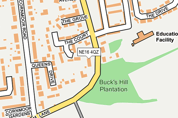 NE16 4QZ map - OS OpenMap – Local (Ordnance Survey)