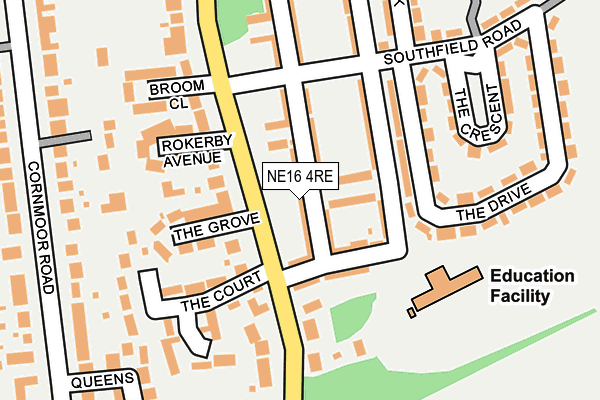 NE16 4RE map - OS OpenMap – Local (Ordnance Survey)