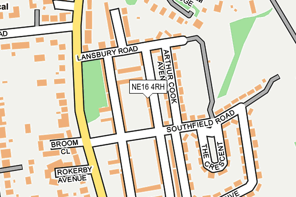 NE16 4RH map - OS OpenMap – Local (Ordnance Survey)