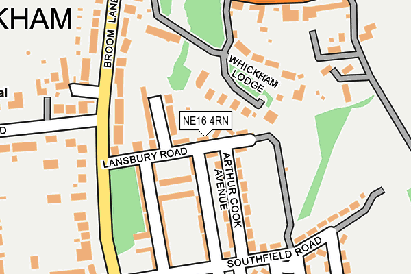 NE16 4RN map - OS OpenMap – Local (Ordnance Survey)