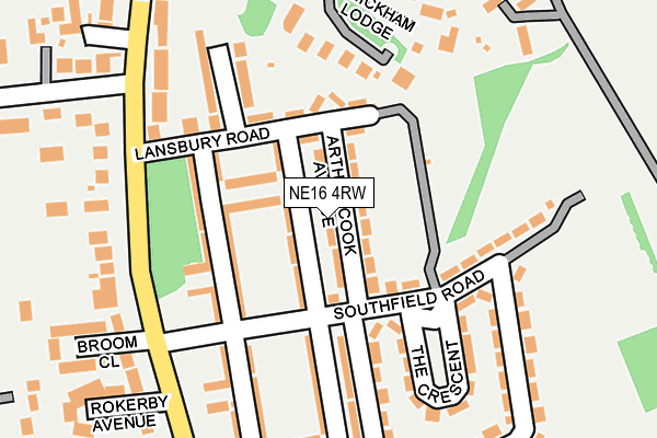 NE16 4RW map - OS OpenMap – Local (Ordnance Survey)