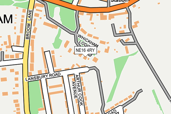 NE16 4RY map - OS OpenMap – Local (Ordnance Survey)