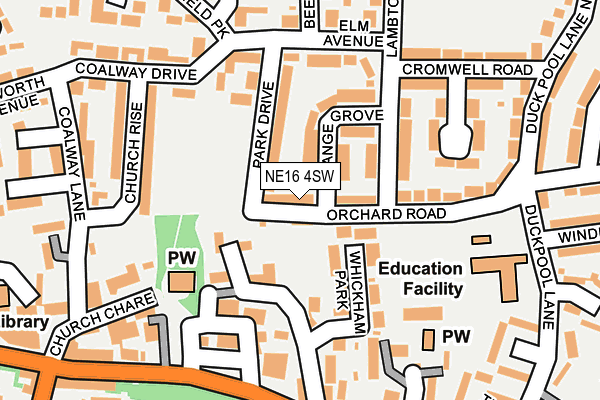 NE16 4SW map - OS OpenMap – Local (Ordnance Survey)