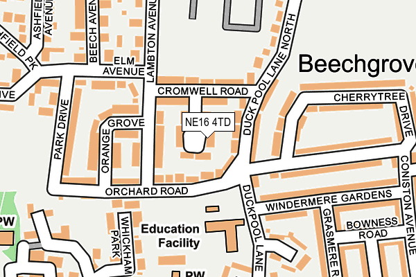 NE16 4TD map - OS OpenMap – Local (Ordnance Survey)