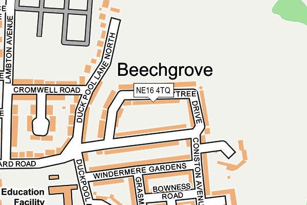 NE16 4TQ map - OS OpenMap – Local (Ordnance Survey)