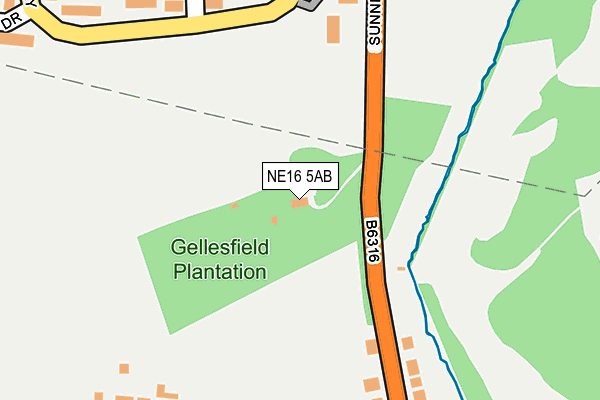 NE16 5AB map - OS OpenMap – Local (Ordnance Survey)