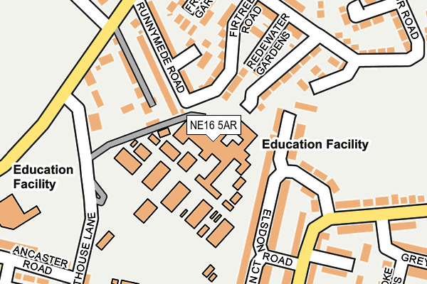 NE16 5AR map - OS OpenMap – Local (Ordnance Survey)