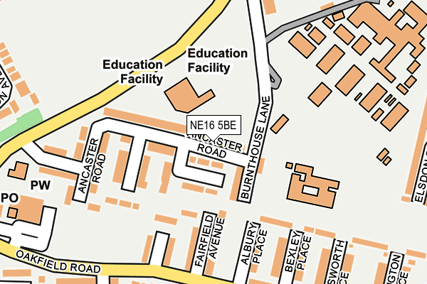 NE16 5BE map - OS OpenMap – Local (Ordnance Survey)