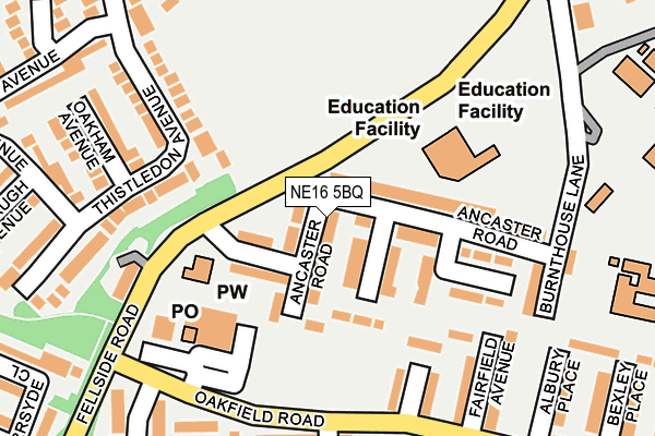 NE16 5BQ map - OS OpenMap – Local (Ordnance Survey)