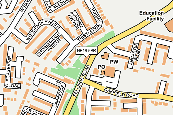 NE16 5BR map - OS OpenMap – Local (Ordnance Survey)