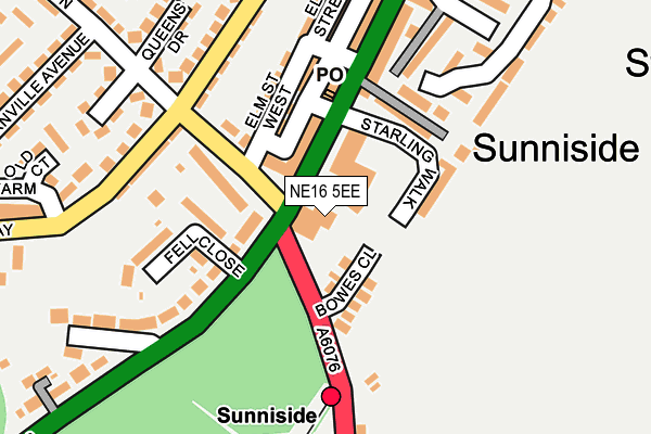 NE16 5EE map - OS OpenMap – Local (Ordnance Survey)