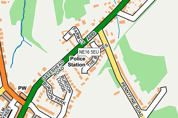 NE16 5EU map - OS OpenMap – Local (Ordnance Survey)