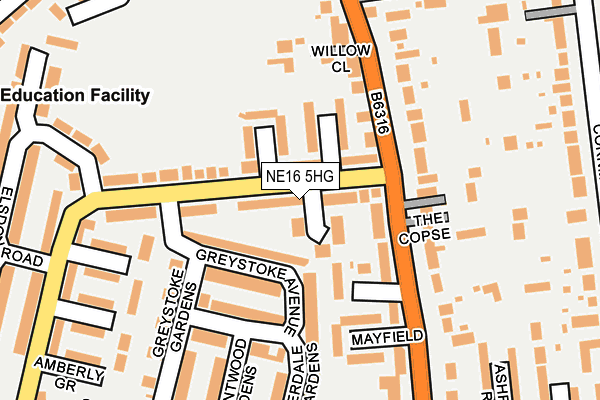 NE16 5HG map - OS OpenMap – Local (Ordnance Survey)