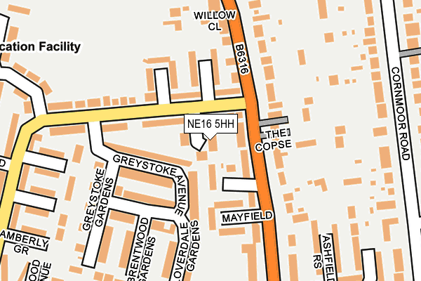 NE16 5HH map - OS OpenMap – Local (Ordnance Survey)