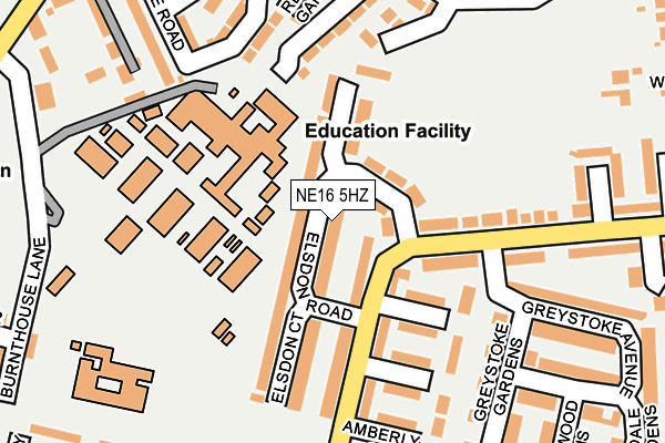 NE16 5HZ map - OS OpenMap – Local (Ordnance Survey)