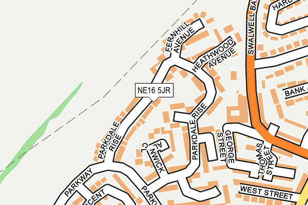 NE16 5JR map - OS OpenMap – Local (Ordnance Survey)