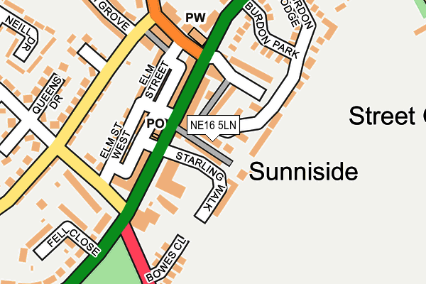 NE16 5LN map - OS OpenMap – Local (Ordnance Survey)