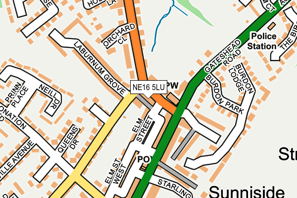 NE16 5LU map - OS OpenMap – Local (Ordnance Survey)