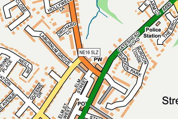 NE16 5LZ map - OS OpenMap – Local (Ordnance Survey)