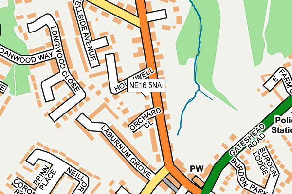 NE16 5NA map - OS OpenMap – Local (Ordnance Survey)