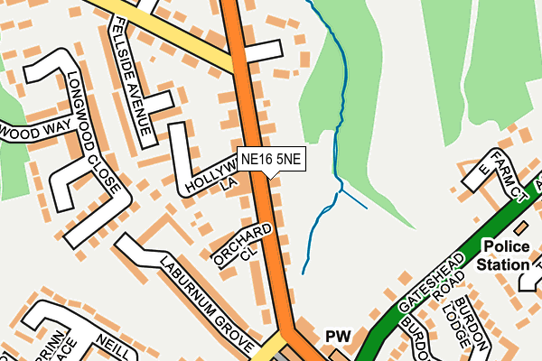 NE16 5NE map - OS OpenMap – Local (Ordnance Survey)
