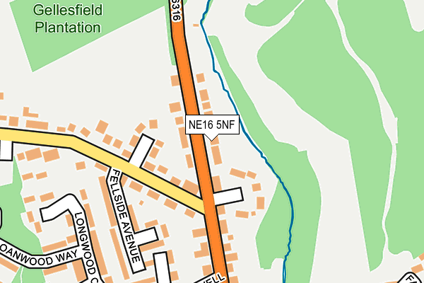 NE16 5NF map - OS OpenMap – Local (Ordnance Survey)