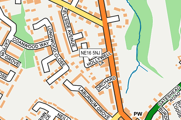 NE16 5NJ map - OS OpenMap – Local (Ordnance Survey)
