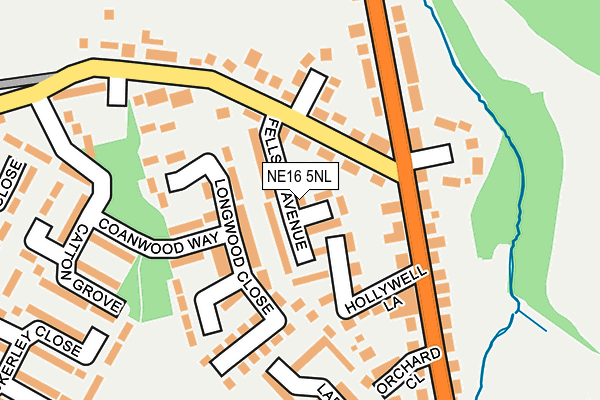 NE16 5NL map - OS OpenMap – Local (Ordnance Survey)