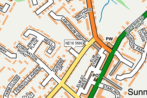 NE16 5NN map - OS OpenMap – Local (Ordnance Survey)