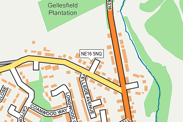 NE16 5NQ map - OS OpenMap – Local (Ordnance Survey)