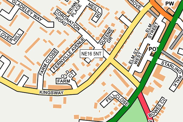 NE16 5NT map - OS OpenMap – Local (Ordnance Survey)