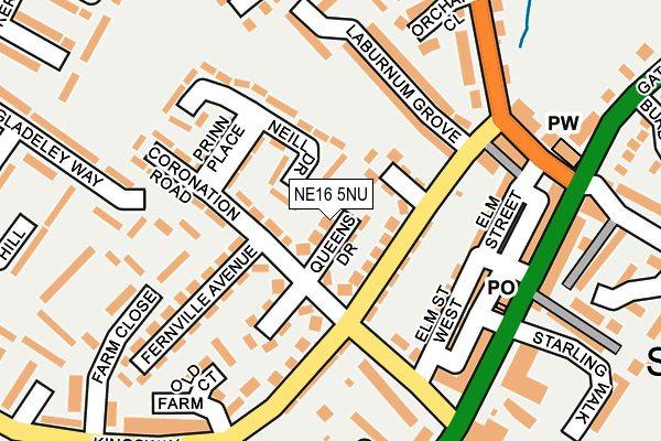 NE16 5NU map - OS OpenMap – Local (Ordnance Survey)