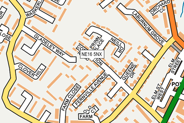 NE16 5NX map - OS OpenMap – Local (Ordnance Survey)