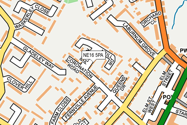 NE16 5PA map - OS OpenMap – Local (Ordnance Survey)