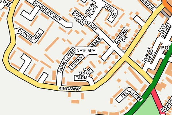 NE16 5PE map - OS OpenMap – Local (Ordnance Survey)