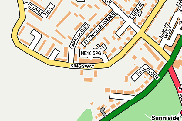 NE16 5PG map - OS OpenMap – Local (Ordnance Survey)