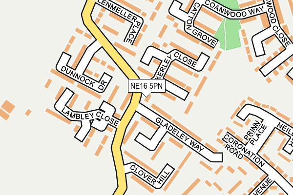 NE16 5PN map - OS OpenMap – Local (Ordnance Survey)