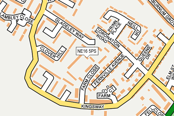 NE16 5PS map - OS OpenMap – Local (Ordnance Survey)