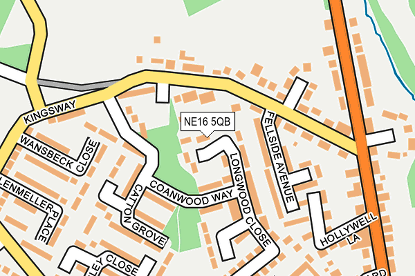 NE16 5QB map - OS OpenMap – Local (Ordnance Survey)