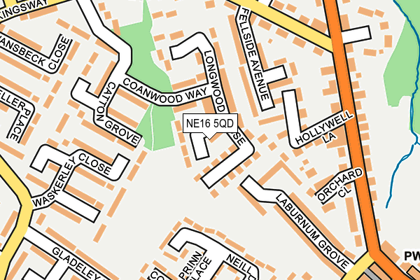 NE16 5QD map - OS OpenMap – Local (Ordnance Survey)