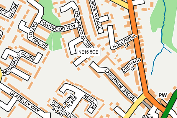 NE16 5QE map - OS OpenMap – Local (Ordnance Survey)